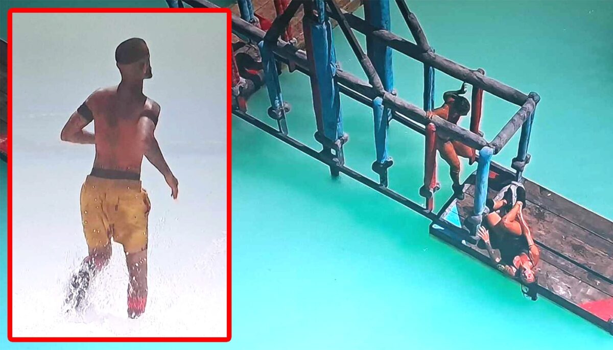 Imagine Stire Zanni a vrut să-i ofere primul ajutor Anei Porgras, dar nu a putut-o căra, pentru că e prea scund. Scene de-a râsu’-plânsu’ la Survivor All Stars | 2review.ro