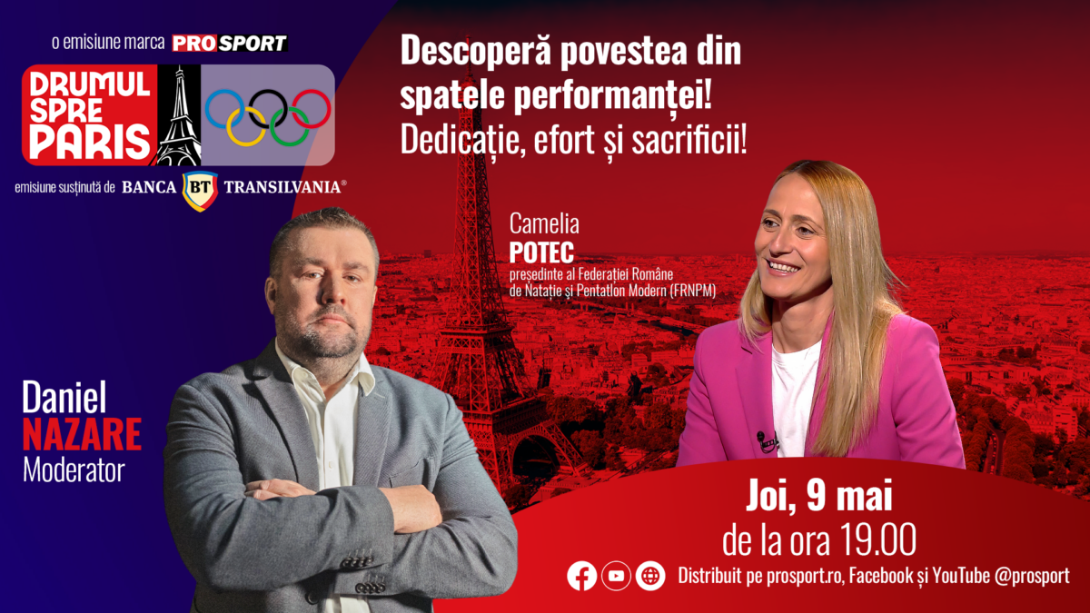 Camelia Potec, președintele FR de Natație și Pentaton Modern, invitata emisiunii ,,Drumul spre Paris’’ de joi, 9 mai, de la ora 19:00