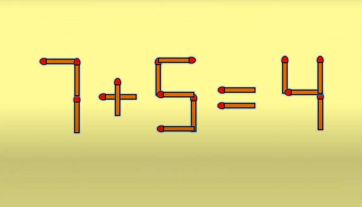 Imagine Stire Test de logică | 7 + 5 = 4 este greșit. Mutați un chibrit pentru a corecta egalitatea! | 2review.ro