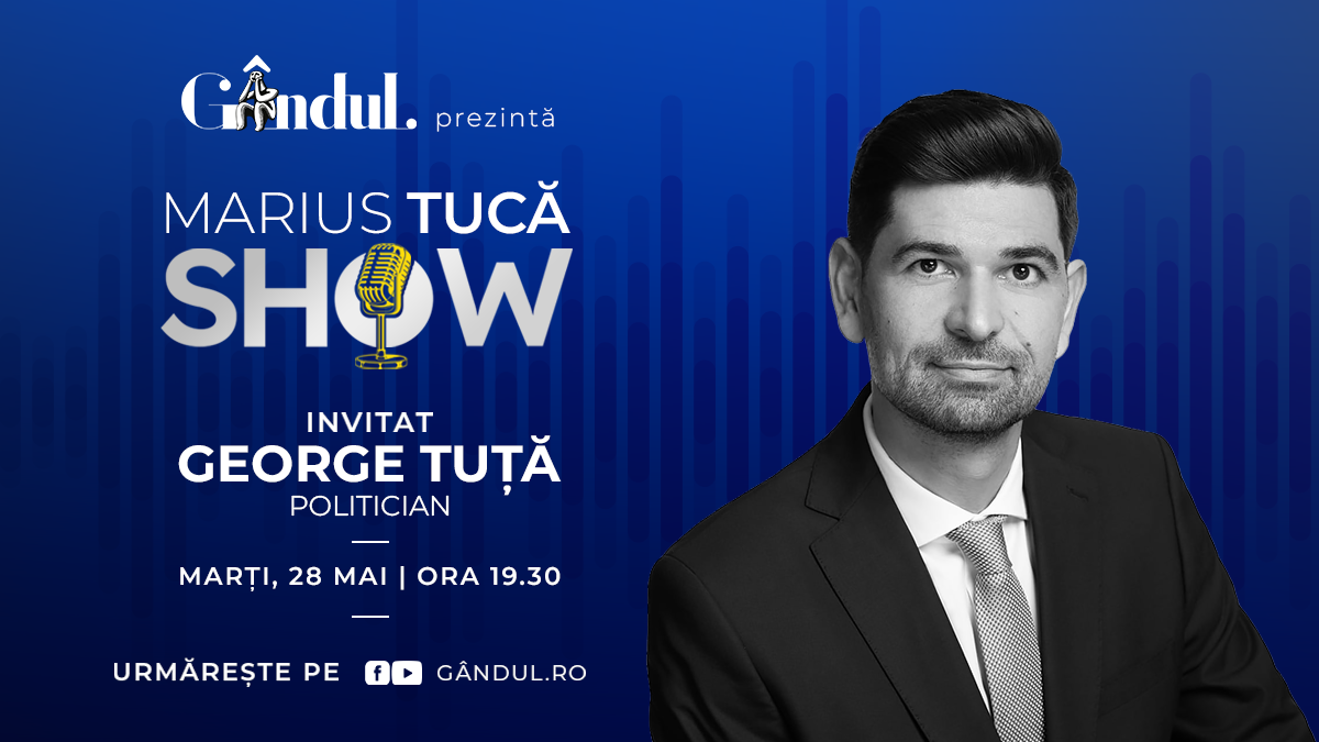 Imagine Stire Marius Tucă Show începe marți, 28 mai, de la ora 19.30, live pe gândul.ro. Invitat: George Tuță | 2review.ro