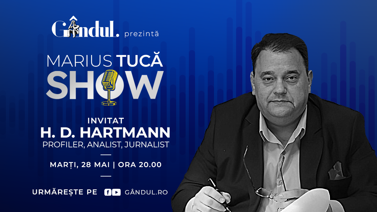 Imagine Stire Marius Tucă Show începe marți, 28 mai, de la ora 20.00, live pe gândul.ro. Invitat: H. D. Hartmann | 2review.ro
