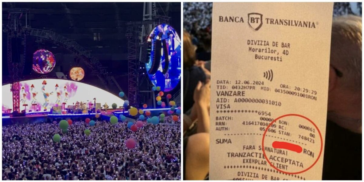 Nu e banc! Câți lei a plătit un bucureștean pentru 2 ape, 2 doze de suc și 2 porții de popcorn la concertul Coldplay