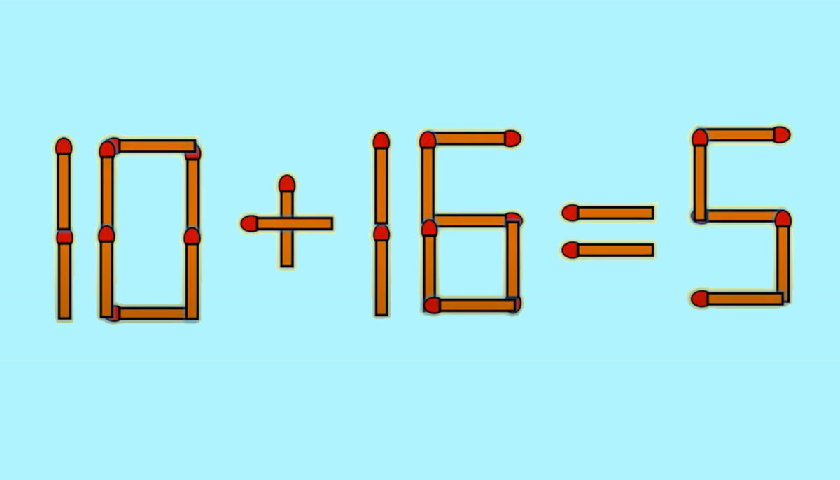 Imagine Stire TEST IQ | Corectați 10 + 16 = 5, mutând un singur băț de chibrit! | 2review.ro