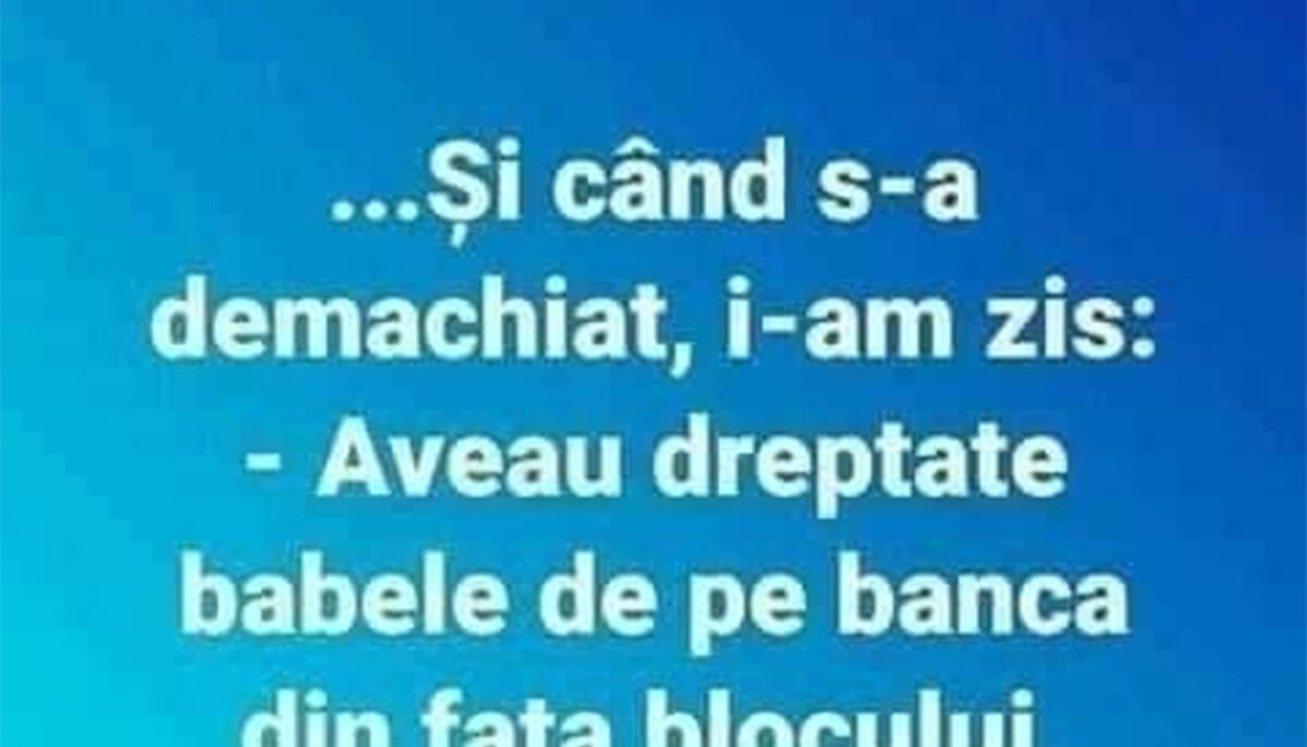 Imagine Stire Bancul sfârșitului de săptămână | Și când s-a demachiat, i-am zis | 2review.ro