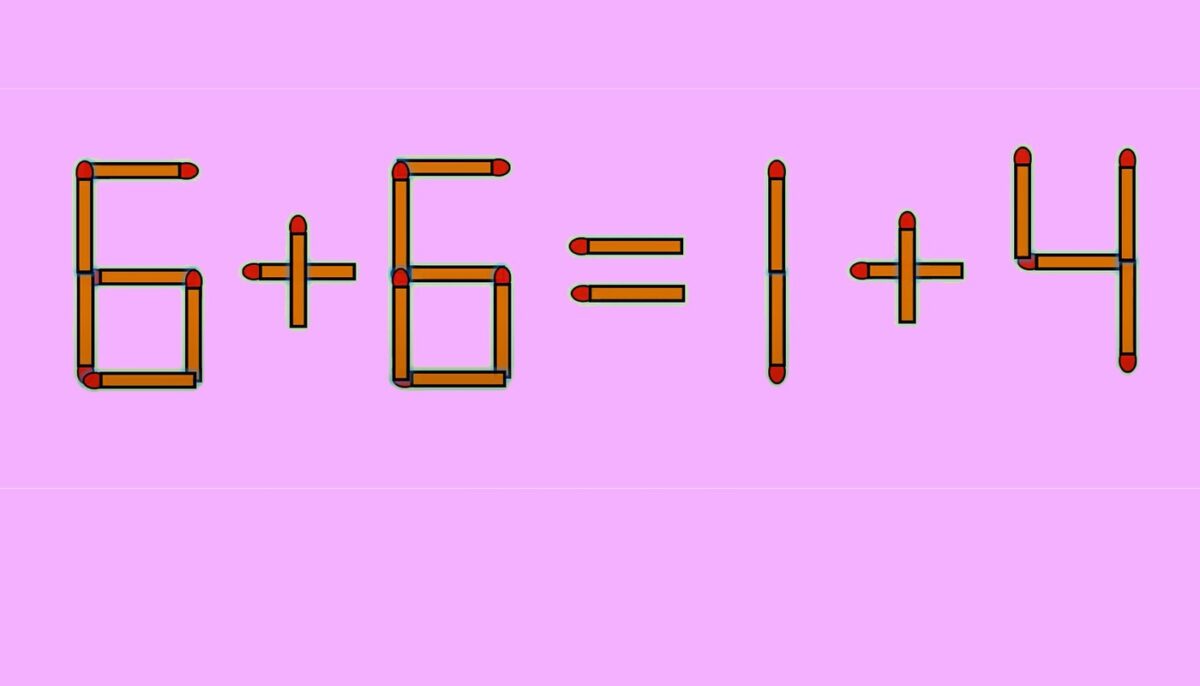 Imagine Stire Test IQ doar pentru genii | Mutați un singur chibrit, pentru a corecta 6+6=1+4 | 2review.ro