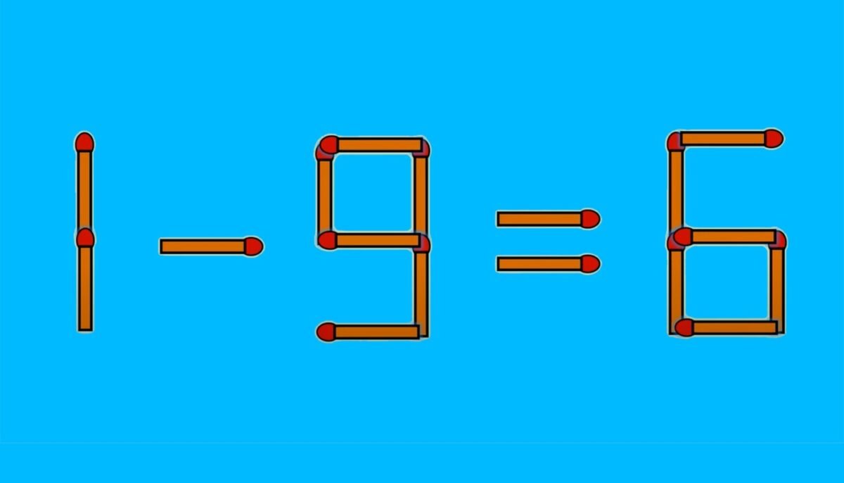 Imagine Stire TEST IQ | 1 – 9 = 6 este greșit. Corectați această egalitate, mutând un singur chibrit! | 2review.ro