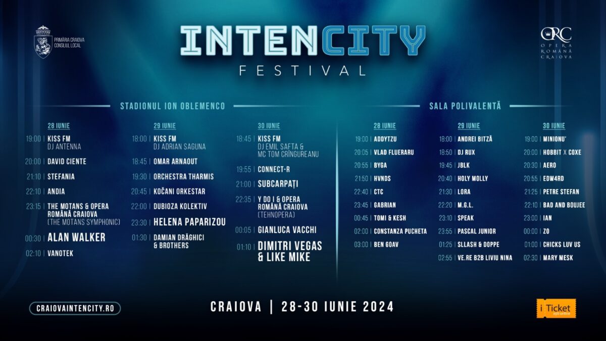 (P) Experienţe unice la Craiova IntenCity, între 28 – 30 iunie 2024