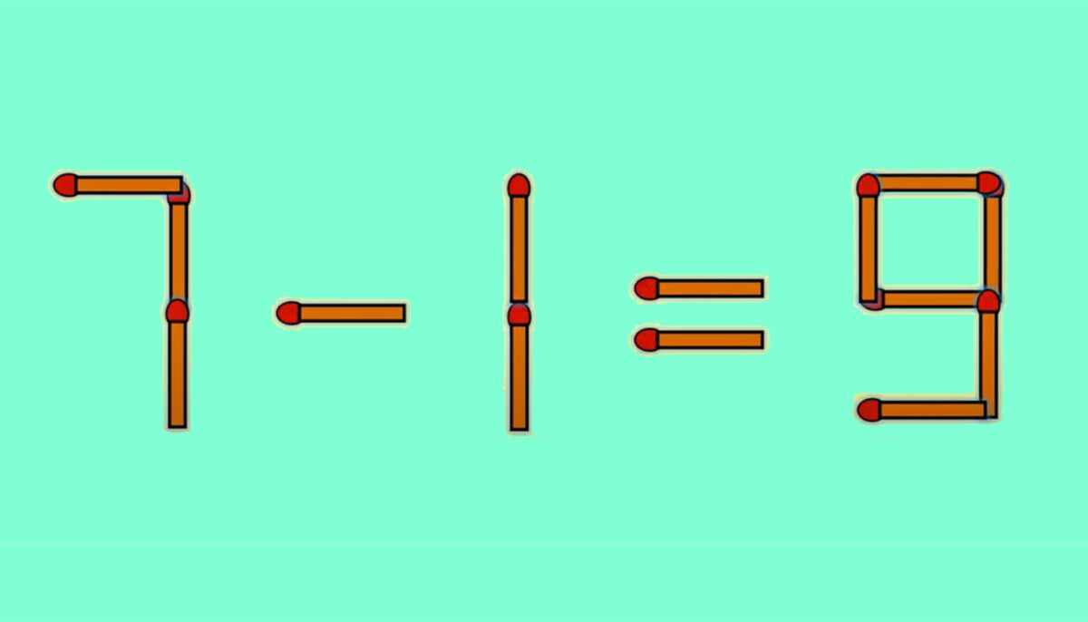 Test IQ cu chibrituri | 7-1=9 este greșit. Mutați un singur băț și corectați
