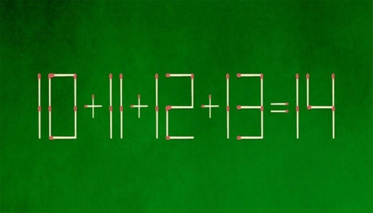Imagine Stire Test IQ exclusiv pentru genii | Corectați 10+11+12+13=14, mutând un singur chibrit | 2review.ro