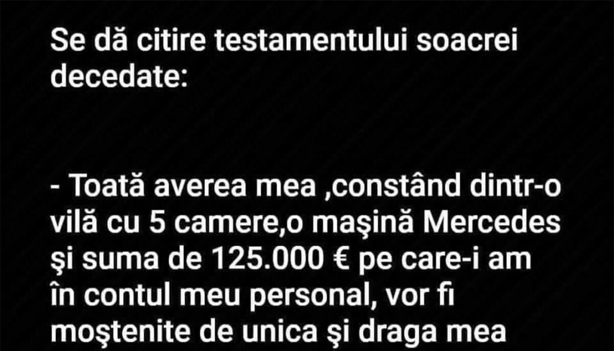 Imagine Stire BANCUL ZILEI | Testamentul soacrei | 2review.ro