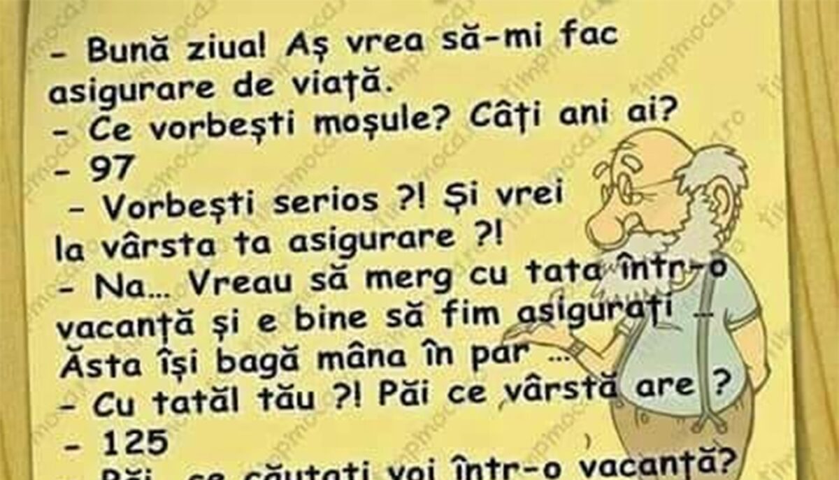 Imagine Stire Bancul sfârșitului de săptămână | Asigurare de viață la 97 de ani | 2review.ro