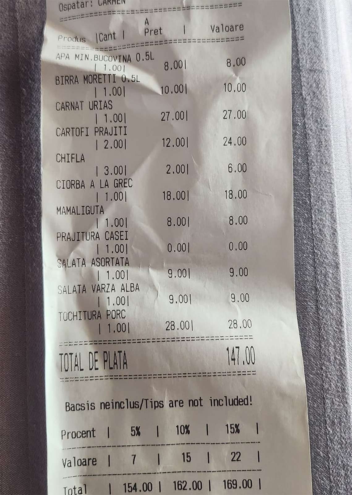 Bon fiscal/foto: Facebook