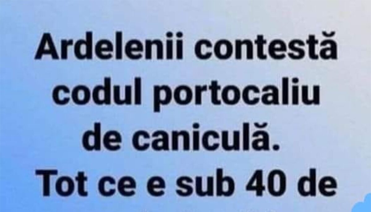 Imagine Stire BANCUL ZILEI | Ardelenii contestă codul portocaliu de caniculă | 2review.ro