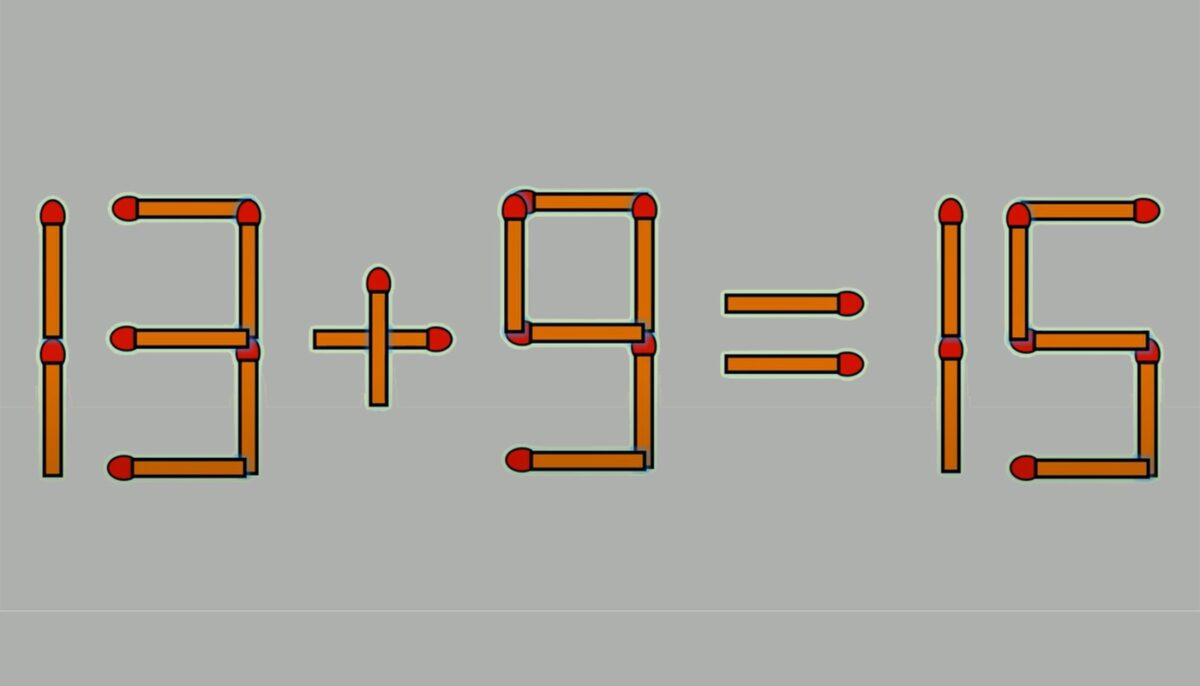 Imagine Stire Test de inteligență cu chibrituri | Corectați 13+9=15, mutând un singur băț | 2review.ro