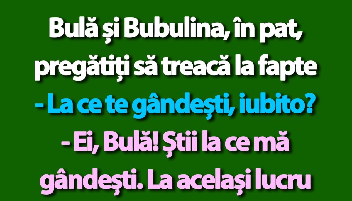 Imagine Stire BANC | Bulă și Bubulina, în pat, pregătiți să treacă la fapte | 2review.ro