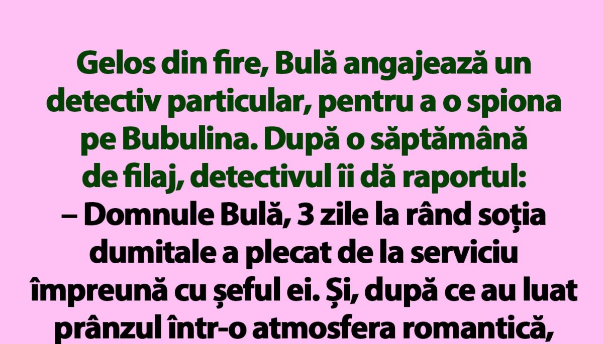 Imagine Stire BANC | Bulă, Bubulina și detectivul particular | 2review.ro