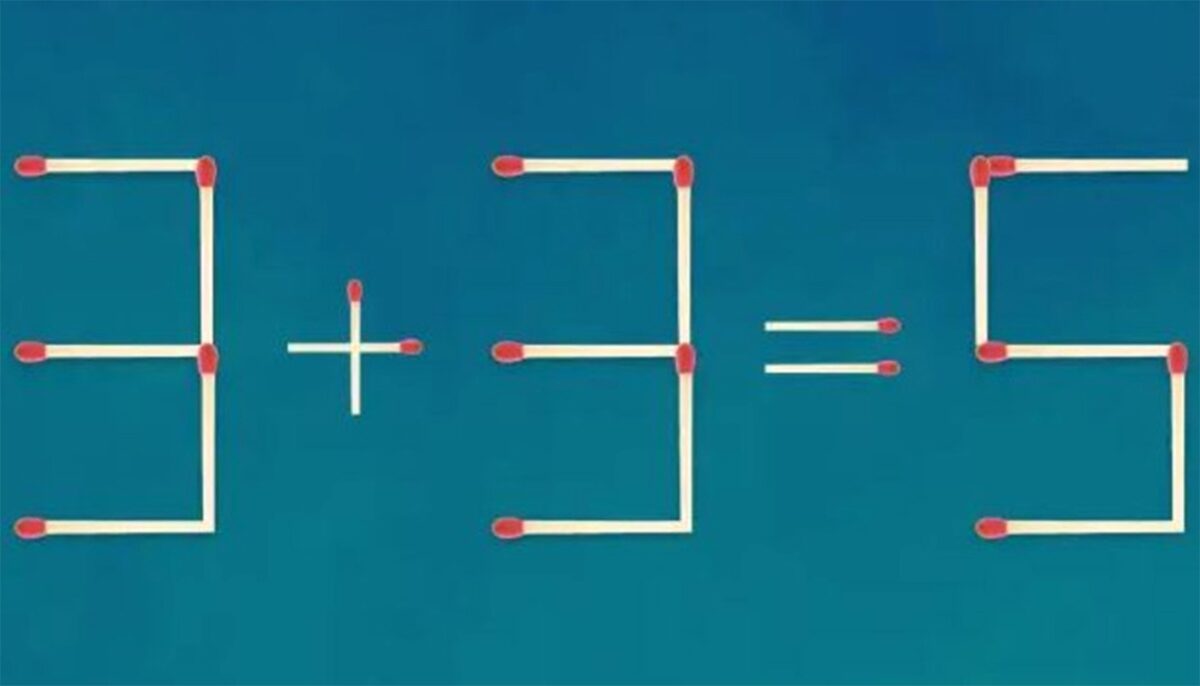 Imagine Stire Test de inteligență | 3+3=5 este greșit! Corectați egalitatea, mutând un singur băț! | 2review.ro