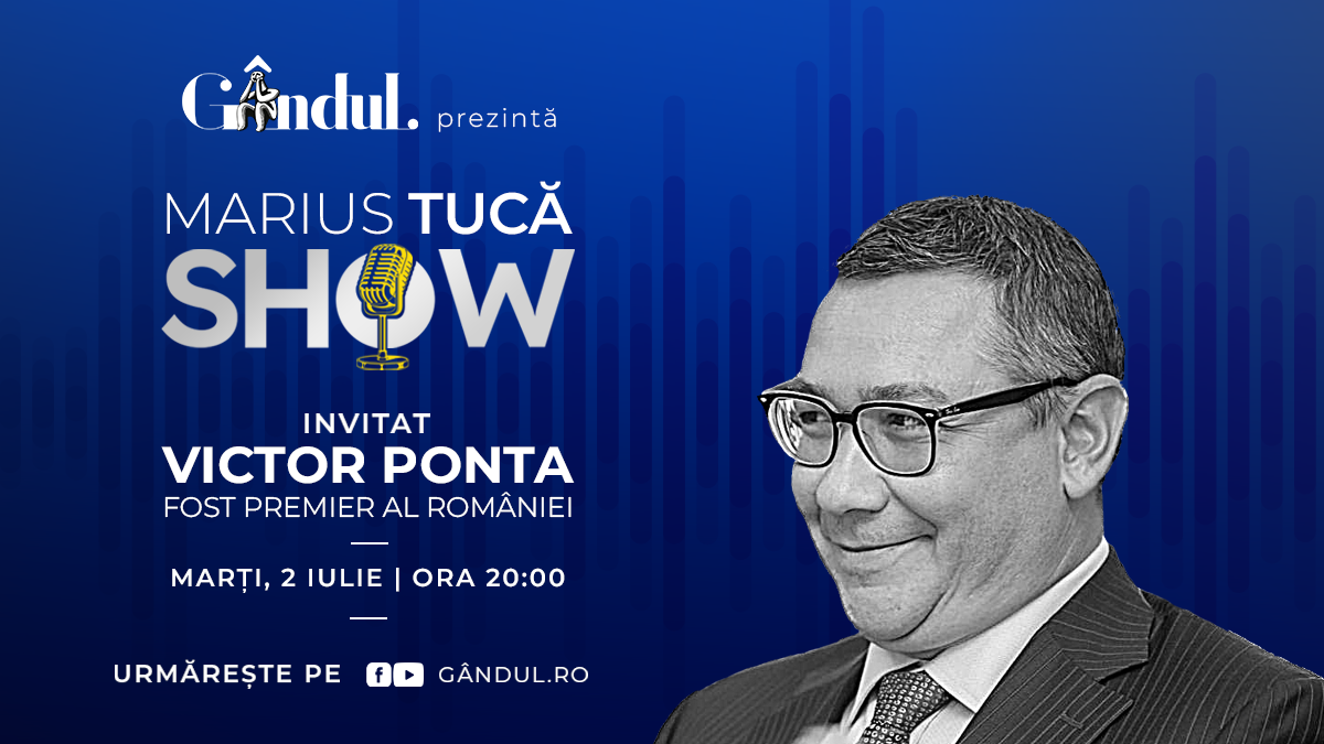 Imagine Stire Marius Tucă Show începe marți, 2 iulie, de la ora 21.00, live pe gândul.ro. Invitat: Victor Ponta | 2review.ro