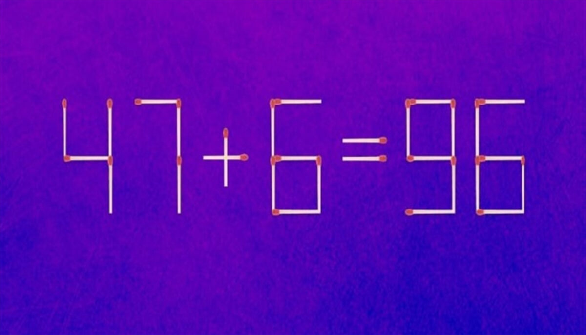 Imagine Stire Test de inteligență | 47+6=96 este greșit. Mutați un chibrit și eliminați un altul, pentru a corecta egalitatea | 2review.ro