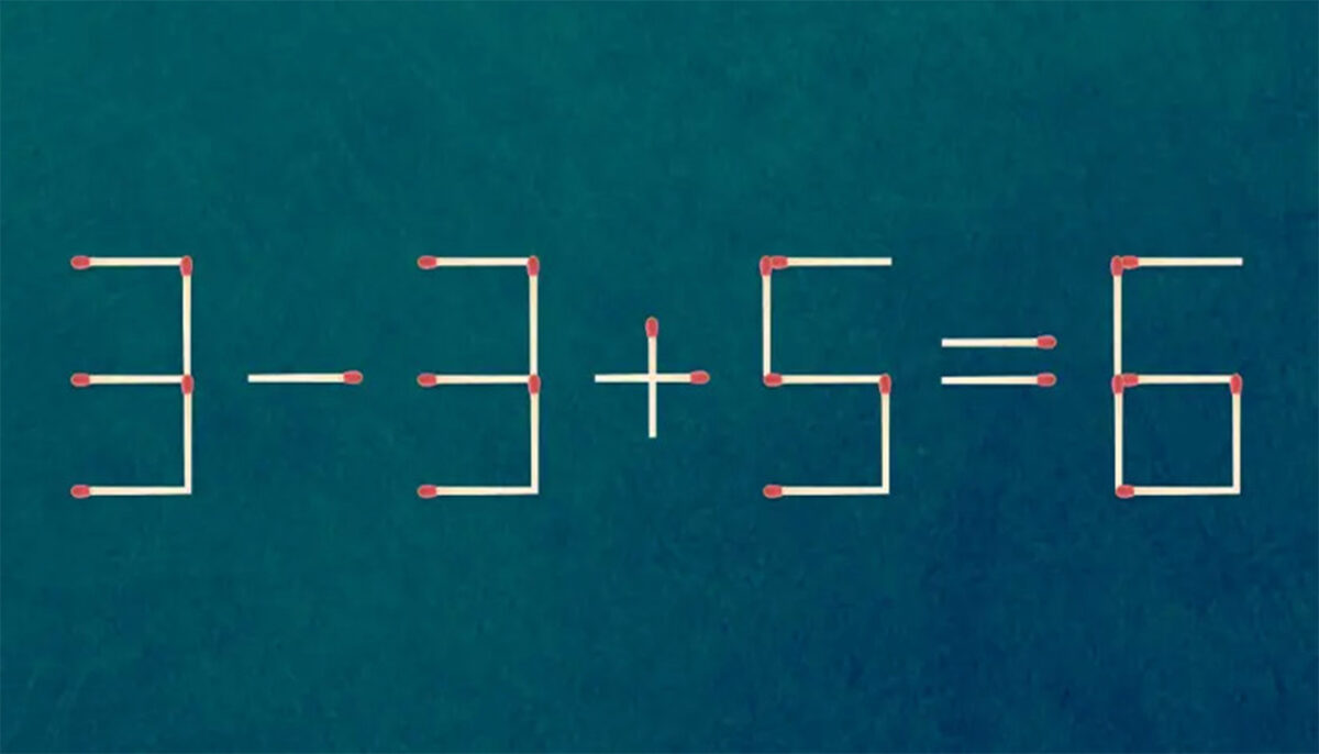 Imagine Stire Test IQ cu chibrituri | Mutați un singur băț pentru a corecta 3 – 3 + 5 = 6 | 2review.ro