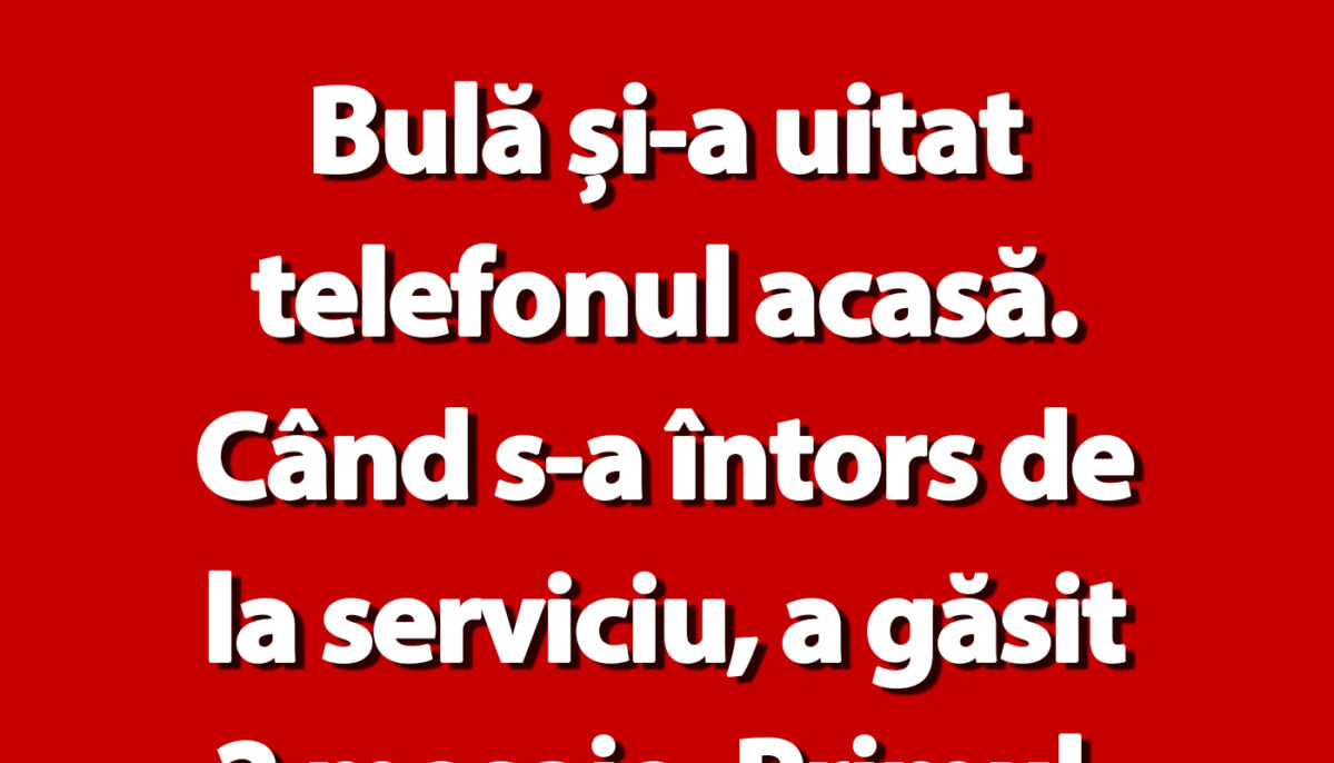 Imagine Stire BANC | Bulă și-a uitat telefonul acasă. Când s-a întors de la serviciu, a găsit 2 mesaje | 2review.ro