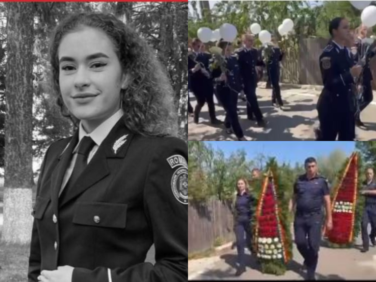 Roberta, polițista de 21 de ani moartă în timpul unei misiuni, a fost condusă pe ultimul drum. Au răsunat zeci de sirene! VIDEO
