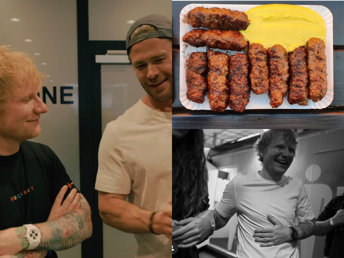 Ce au făcut Ed Sheeran și Chris Hemsworth (Thor) după ce au mâncat mici. Reacția lor l-a uimit pe bucătarul român