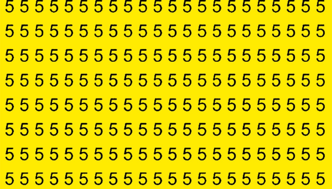 Test de logică | Găsiți litera “intrusă” printre cifrele 5, în maximum 15 secunde