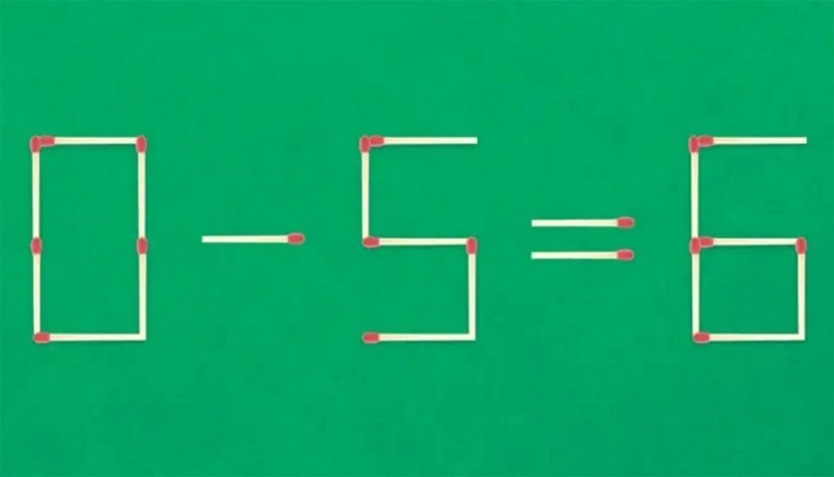 Test IQ exclusiv pentru genii | Corectați 0-5=6, mutând două chibrituri