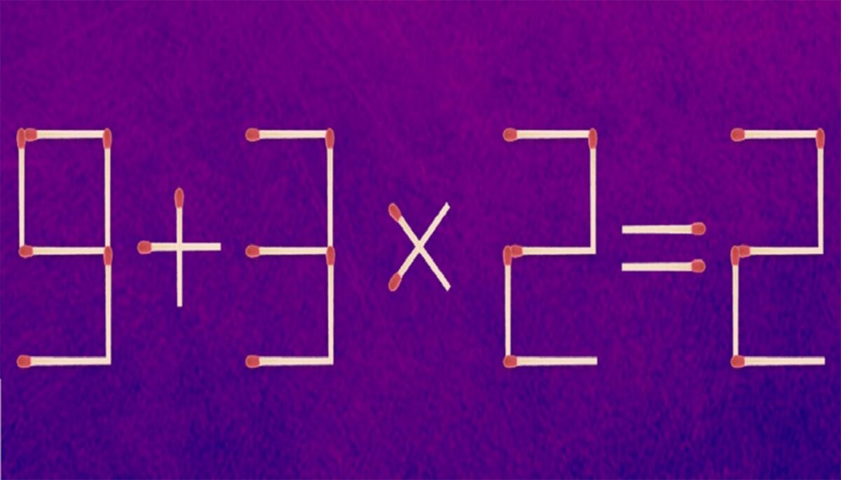 Imagine Stire TEST IQ | 9 + 3 x 2 = 2 este greșit. Corectați egalitatea, mutând un singur chibrit | 2review.ro