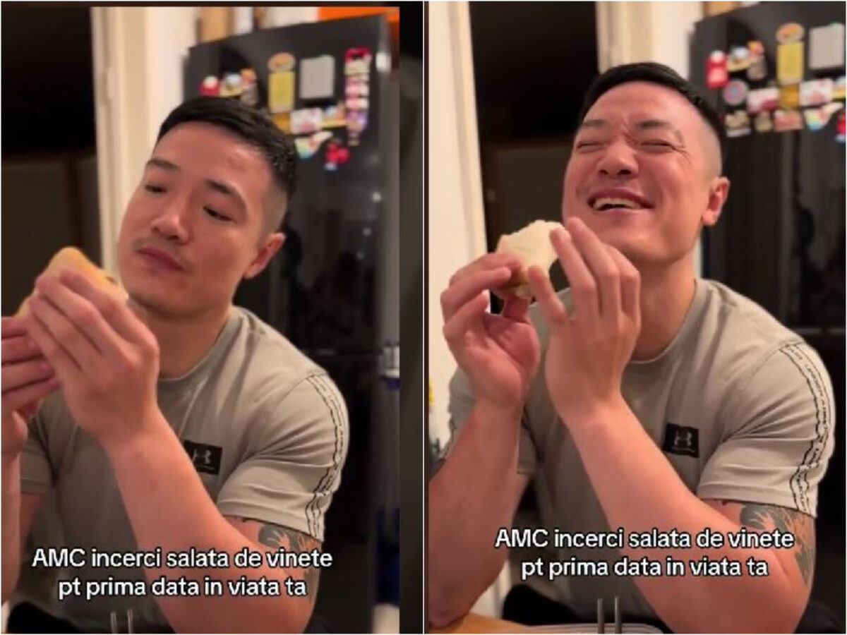 Reacția virală a unui chinez, după ce a mâncat salată de vinete pentru prima oară. VIDEO