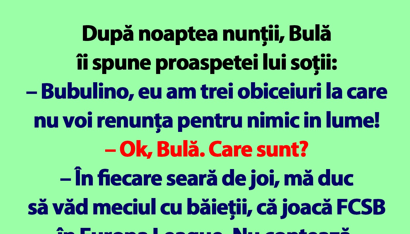 Bulă și cele 3 obiceiuri post-conjugale Bulă și cele 3 obiceiuri post-conjugale
