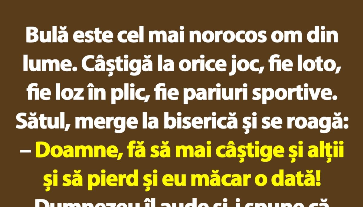 Imagine Stire BANC | Bulă este cel mai norocos om din lume. Câștigă la orice joc, fie loto, fie loz în plic, fie pariuri sportive | 2review.ro