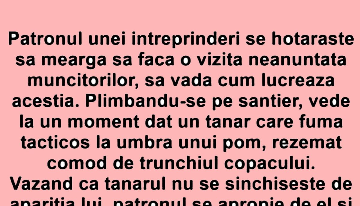 Imagine Stire BANCUL ZILEI | Patronul și tânărul leneș | 2review.ro