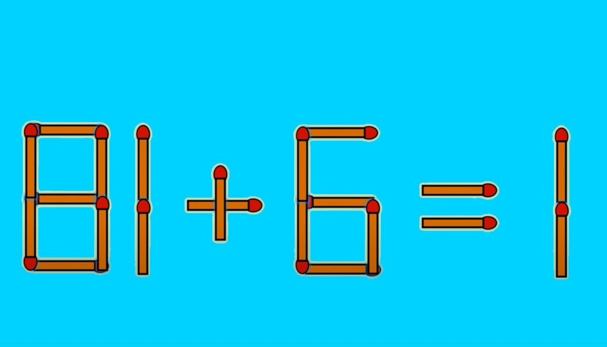 Imagine Stire Test IQ exclusiv pentru genii | Mutați un singur chibrit, pentru a corecta 81 + 6 = 1 | 2review.ro
