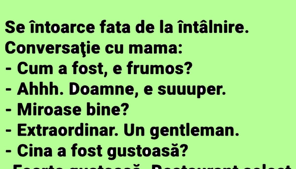 Imagine Stire Bancul de weekend | Se întoarce fata de la întâlnire | 2review.ro