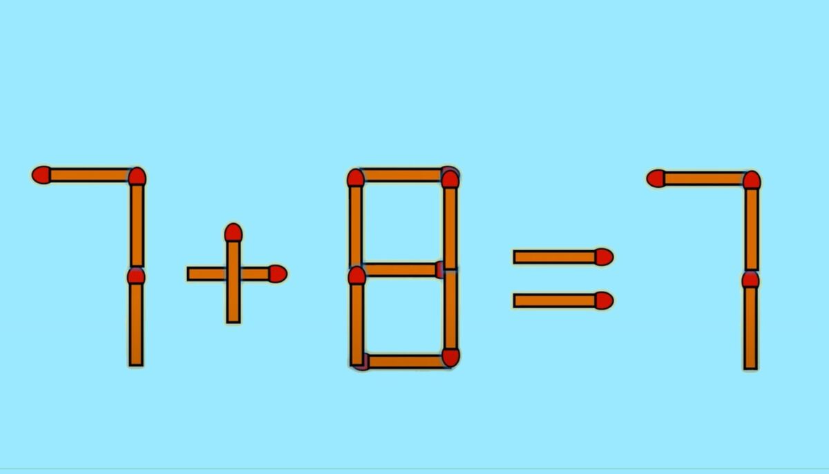 Imagine Stire Test IQ cu chibrituri exclusiv pentru genii | Mutați un singur băț, pentru a corecta 7 + 8 = 7 | 2review.ro