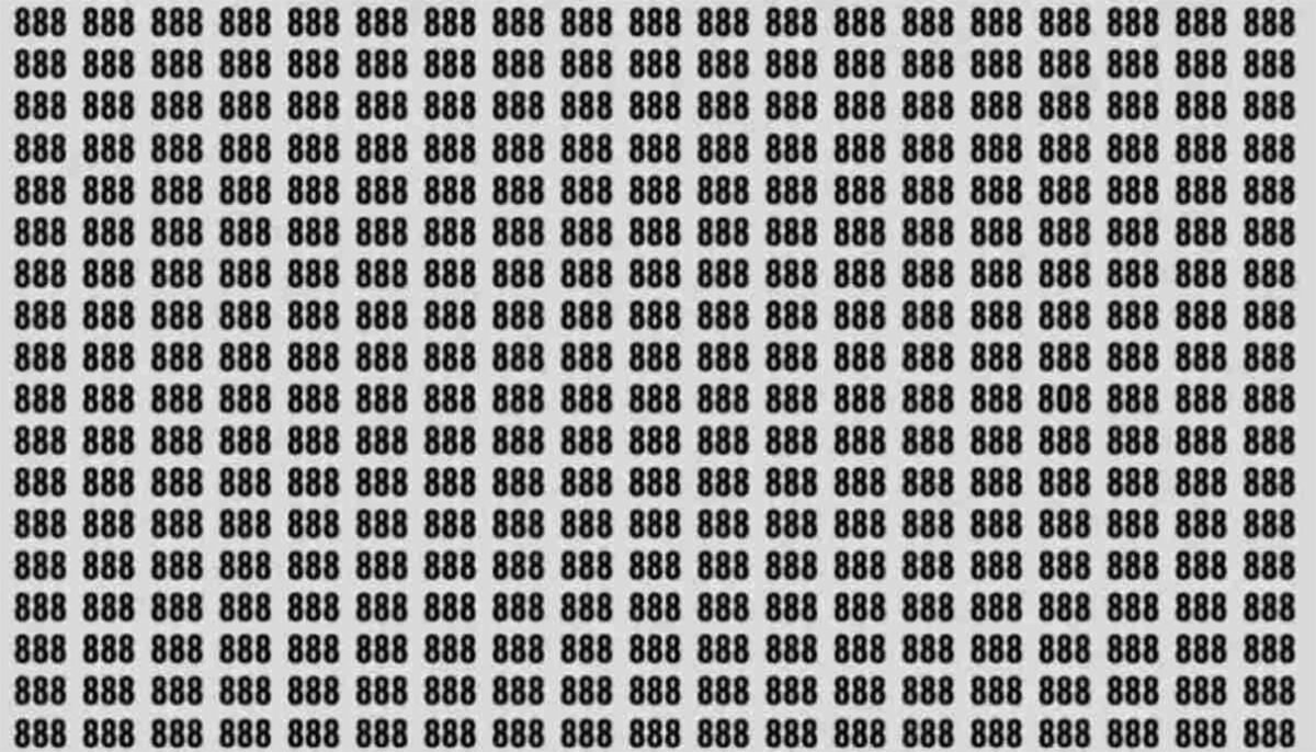 Test de perspicacitate | Găsiți numărul 808 ascuns printre 888 din imagine