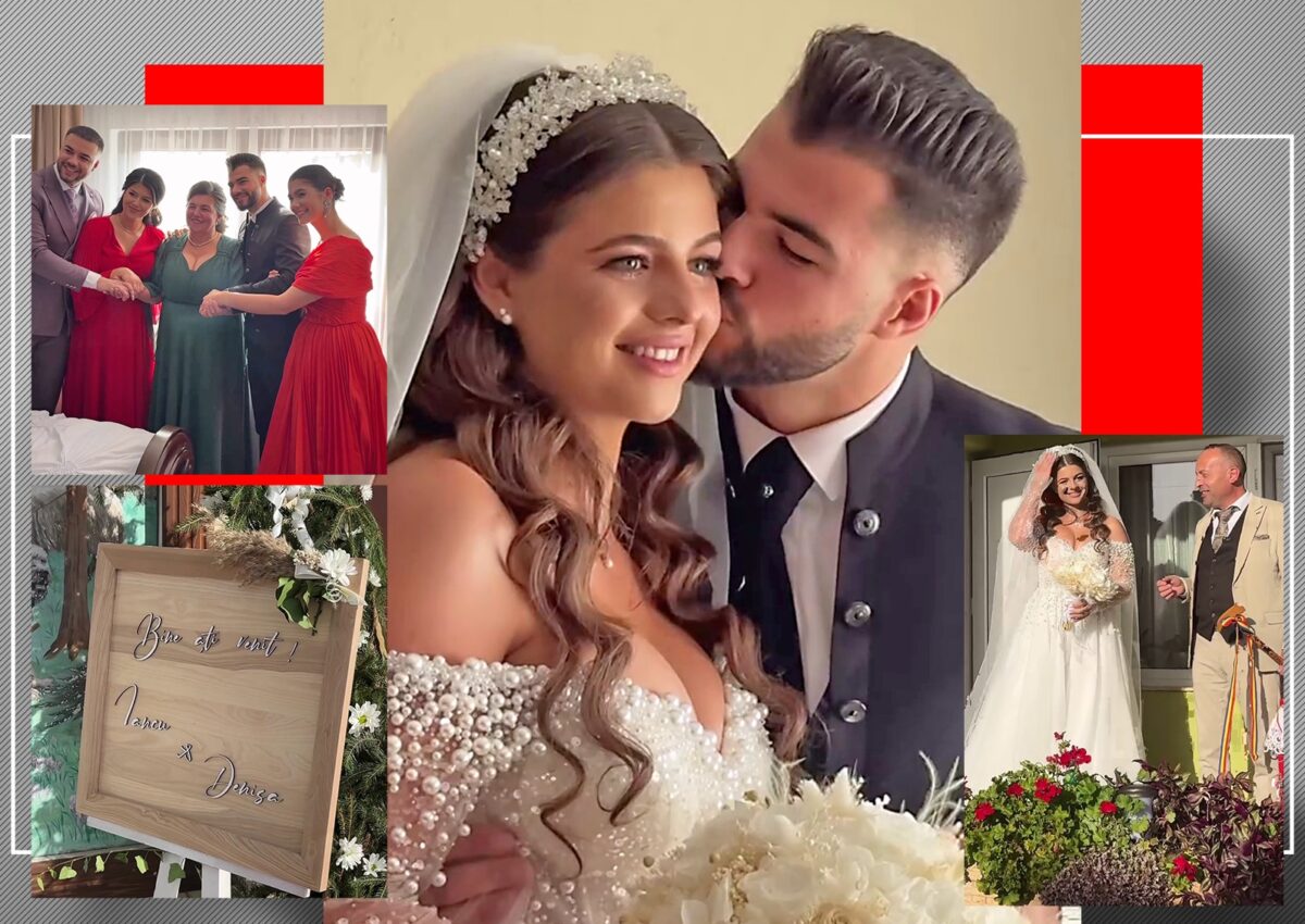 Iancu Sterp și Denisa Coțolan s-au căsătorit religios! Primele imagini de la nunta fabuloasă din Hunedoara. VIDEO
