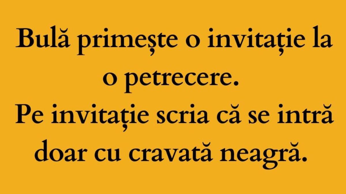 Imagine Stire BANC | Bulă primește o invitație la o petrecere | 2review.ro