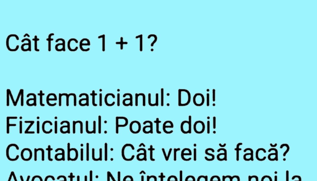 Imagine Stire Bancul sfârșitului de săptămână | Cât face 1+1, de fapt? | 2review.ro