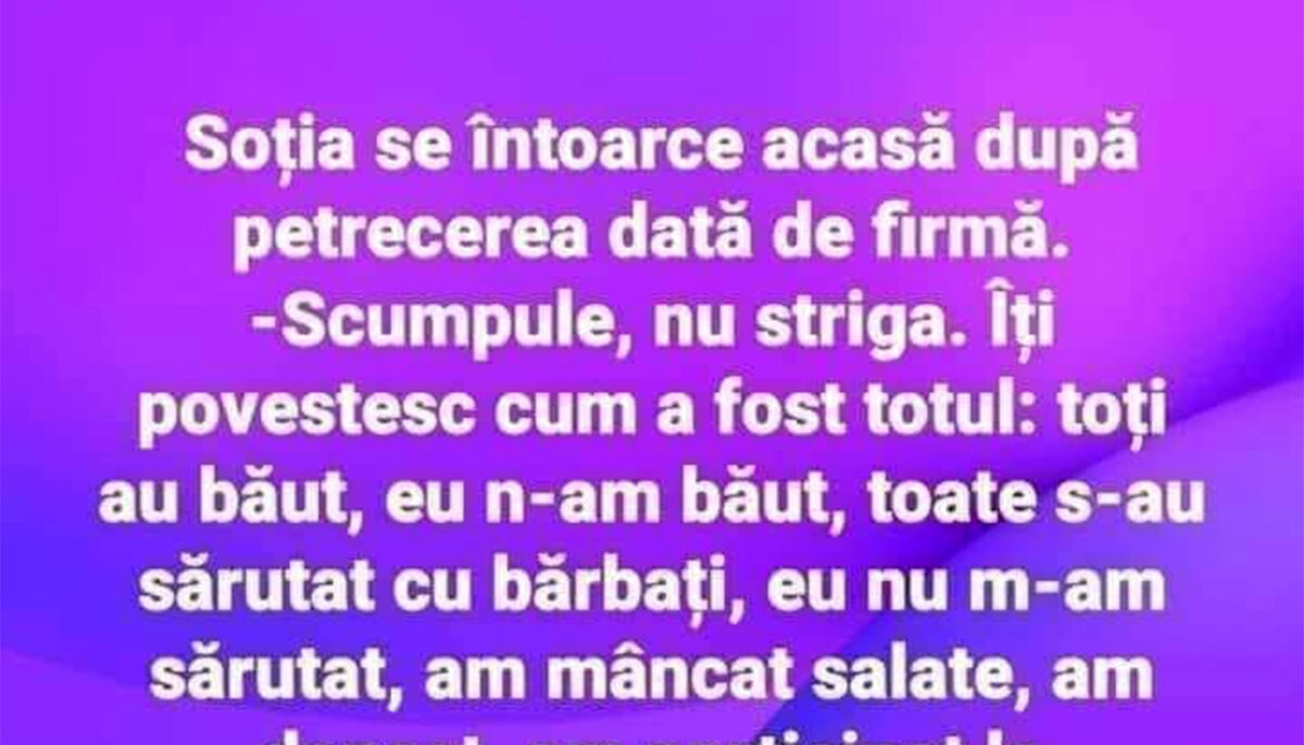 Imagine Stire BANC | Soția se întoarce acasă după petrecerea de la firmă | 2review.ro