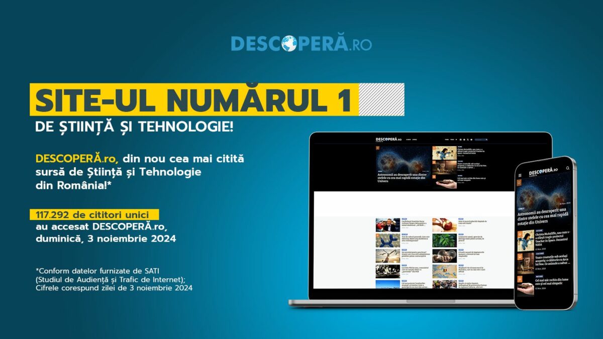 Imagine Stire DESCOPERĂ.ro, din nou cea mai citită sursă de Știință și Tehnologie din România! | 2review.ro