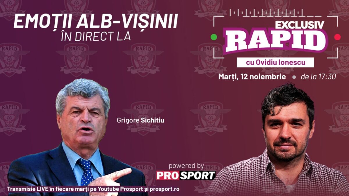 Imagine Stire Rapidul nu joacă săptămâna asta, dar o facem noi, la „EXCLUSIV RAPID”, de la 17:30, în direct pe YouTube – ProSport | 2review.ro