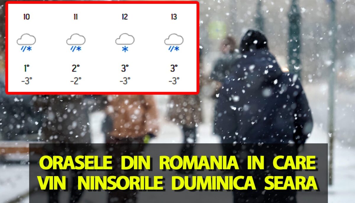 Ninge în România începând de duminică seară! Meteorologii Accuweather anunță orașele în care vin ninsorile