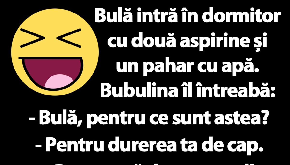 Imagine Stire BANC | Bulă intră în dormitor cu două aspirine și un pahar cu apă | 2review.ro