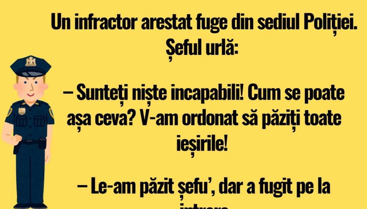 Imagine Stire BANC | Un infractor arestat fuge din sediul Poliției | 2review.ro