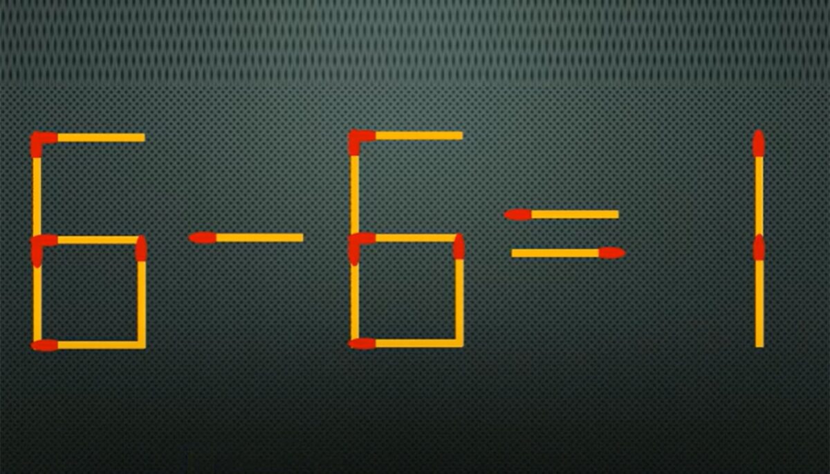 Imagine Stire TEST IQ | 6 – 6 = 1 este greșit. Mutați un singur chibrit, pentru a corecta egalitatea | 2review.ro