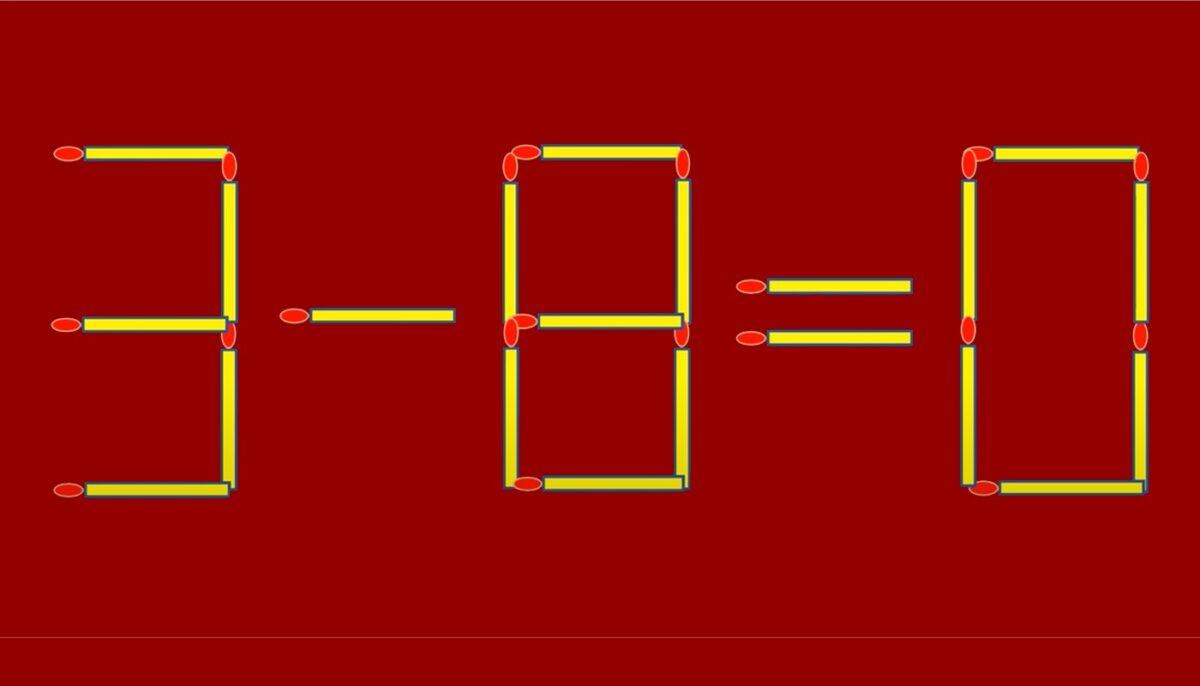 Test IQ cu chibrituri | Corectați 3 - 8 = 0