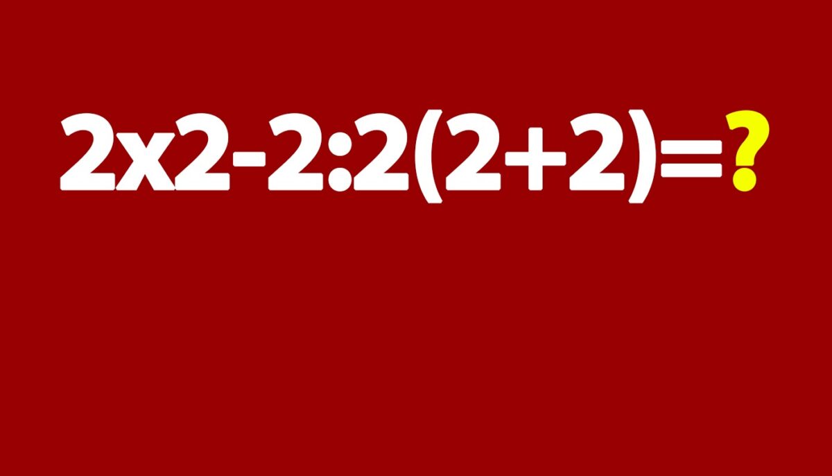 Imagine Stire Test de inteligență | Cât face 2×2-2:2(2+2) = ? | 2review.ro